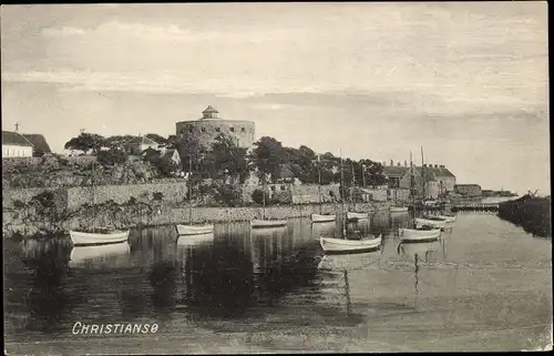 Ak Christiansø Dänemark, Blick auf den Ort