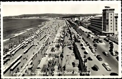 Ak Figueira da Foz Portugal, Praia e Grande Hotel da Figueira