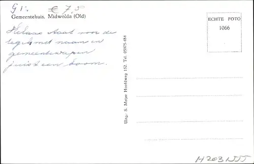 Ak Midwolda Groningen Niederlande, Gemeentehuis