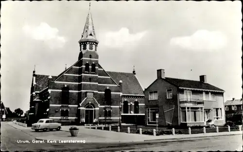 Ak Ulrum Groningen Niederlande, Geref. Kerk Leensterweg