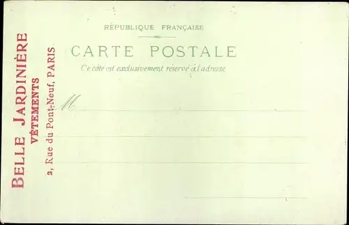 Litho Paris, Weltausstellung 1900, la vieux Paris, Reklame, Belle Jardiniere