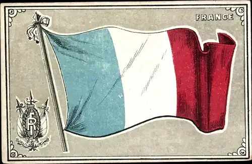 Ak France, Französische Landesflagge, Tricolore
