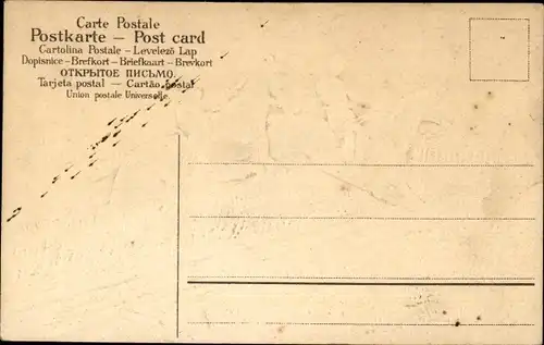 Präge Litho Geländeritt, Sprung über Hindernis