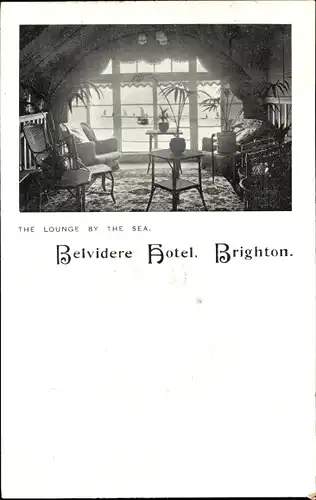 Ak Brighton East Sussex England, Belvidere Hotel, The Lounge by the Sea