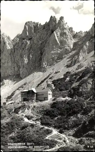Ak Steiermark, Hochschwab, Voisthalerhütte mit Edelspitzen