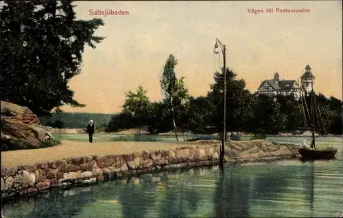 Ak Saltsjöbaden Schweden, Vägen till Restauranten