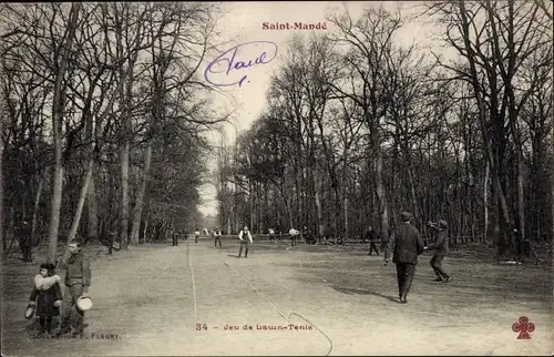 Ak Saint Mandé Val de Marne, Jeu de Lawn Tennis