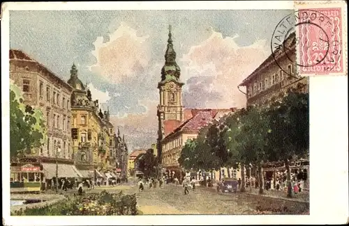 Künstler Ak Konrad, B., Graz Steiermark Österreich, Bismarckplatz