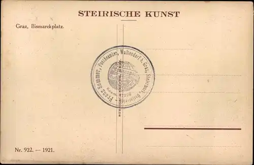 Künstler Ak Konrad, B., Graz Steiermark Österreich, Bismarckplatz