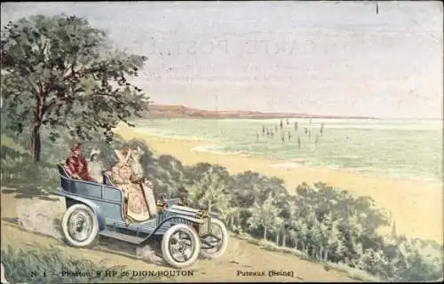 Künstler Ak Puteaux Hauts de Seine, Phaeton, 8 HP de Dion Bouton