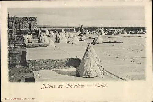 Judaika Ak Tunis Tunesien, Juives au Cimetiere