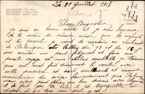 Judaika Ak Thessaloniki Griechenland, Types Juifs, Juden