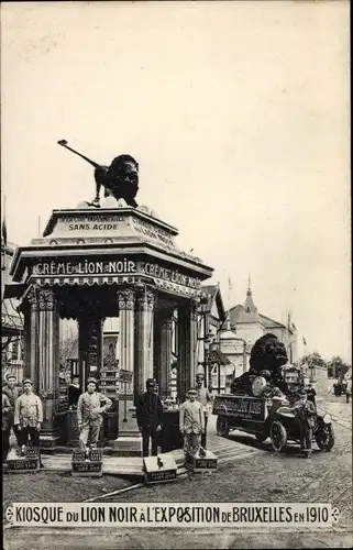 Ak Bruxelles Brüssel, Exposition 1910, Kiosque du Lion Noir