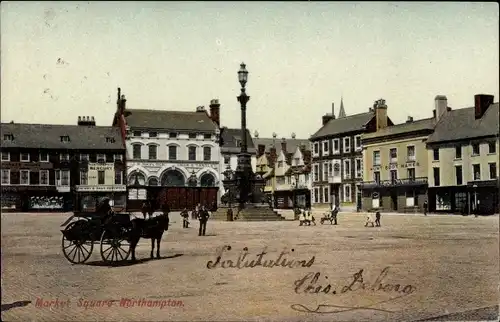 Ak Northampton Northamptonshire England, Market Square