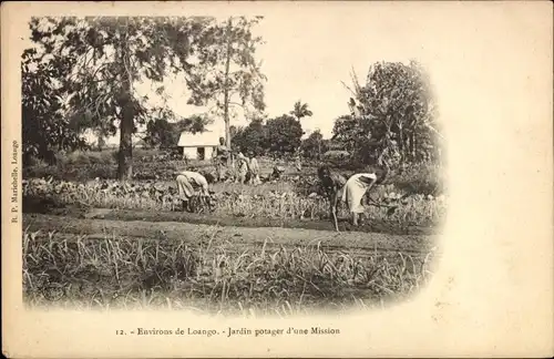 Ak Loango Französisch Kongo, Jardin potager d'une Mission