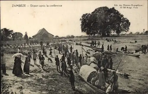 Ak Sambia, Zambeze, Depart apres la conference