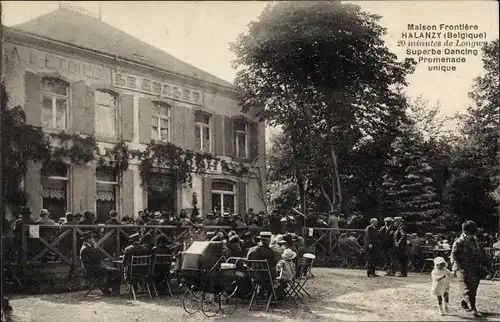 Ak Halanzy Wallonien Luxemburg, Maison Frontière, Le Chalet, A l'Etoile, Gasthaus, Kinderwagen