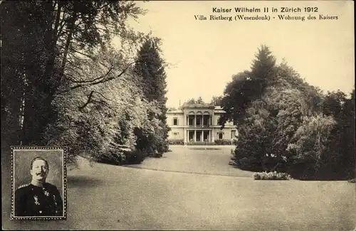 Ak Enge Zürich Stadt Schweiz, Villa Rietberg, Wesendonck, Wohnung Kaiser Wilhelm II., Besuch 1912