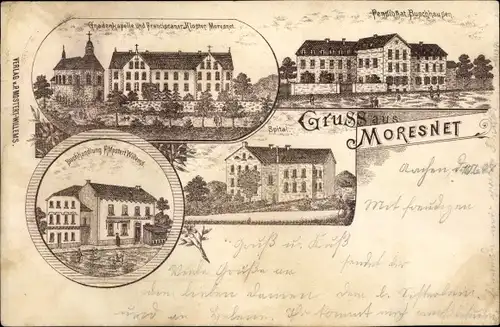 Litho Moresnet Wallonien Lüttich Belgien, Gnadenkapelle, Franziskanerkloster, Pensionat Buschhausen