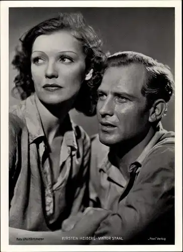 Foto Schauspielerin Kirsten Heiberg, Schauspieler Viktor Staal, Portrait