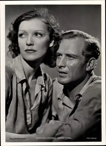 Foto Schauspielerin Kirsten Heiberg, Schauspieler Viktor Staal, Portrait