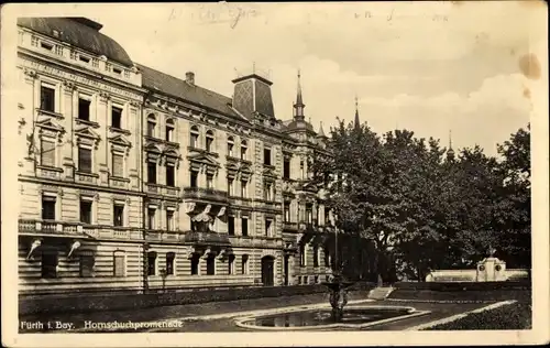 Ak Fürth in Mittelfranken Bayern, Hornschuchpromenade
