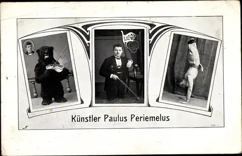 Ak Paulus Periemelus, kleinster Violinspieler, Handstandkünstler, geboren ohne Oberschenkel