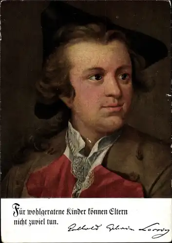 Künstler Ak Gotthold Ephraim Lessing, Portrait, Reklame, Allianz Lebensversicherung AG