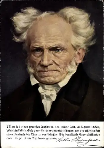 Ak Philosoph Arthur Schopenhauer, Portrait, Allianz Lebensversicherung AG, Reklame