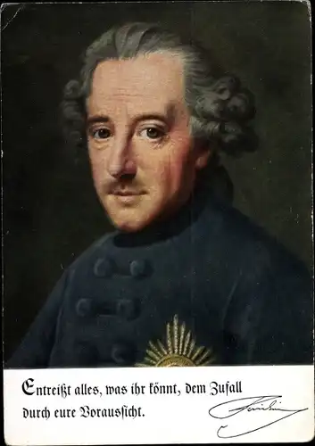 Ak Portrait König Friedrich II. von Preußen, Allianz Lebensversicherungs AG, Reklame