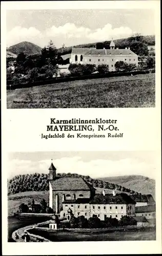 Ak Mayerling Alland Niederösterreich, Karmelitinnenkloster, Jagdschloss des Kronprinzen Rudolf