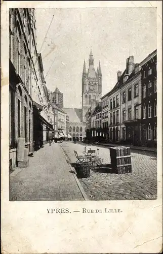 Ak Ypres Ypern Westflandern, Rue de Lille