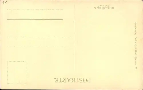 Ak Breslau Schlesien, Partie am Rathaus, Passanten