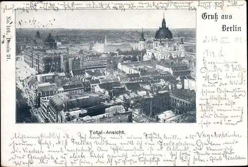 Ak Berlin Mitte, Stadtpanorama, Schloss, Dom