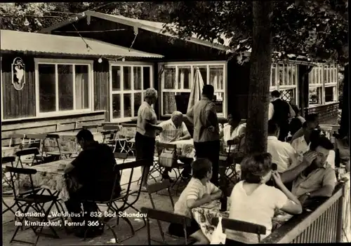 Ak Bad Schandau Sächsische Schweiz, Gaststätte "Waldhäusl", Terrasse