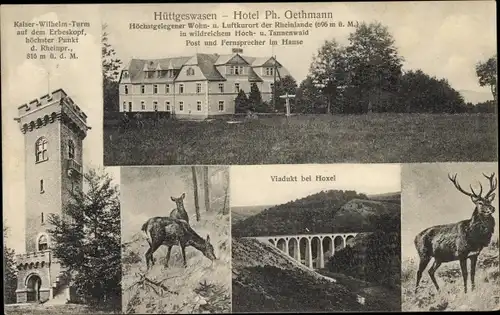 Ak Hüttgeswasen Allenbach Rheinland Pfalz, Hotel Ph. Gethmann, Kaiser-Wilhelm.Turm