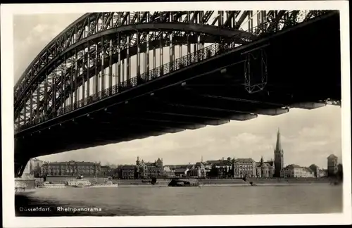 Ak Düsseldorf am Rhein, Rheinpanorama, Brücke