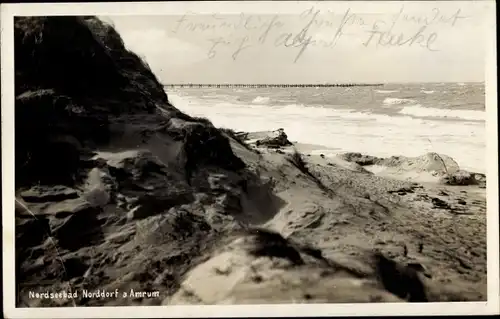 Foto Ak Norddorf auf Amrum Nordfriesland, Blick auf das Meer, Wellen