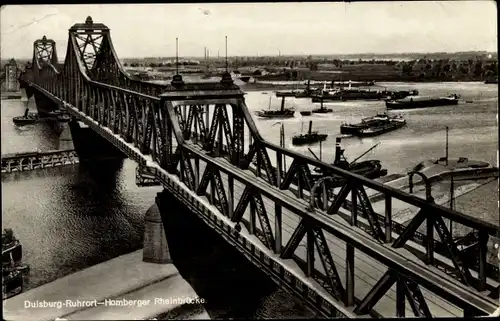 Ak Ruhrort Duisburg im Ruhrgebiet, Homberger Rheinbrücke