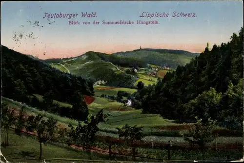 Ak Detmold in Nordrhein Westfalen, Blick von Hangstein, Teutoburger Wald, Lippische Schweiz