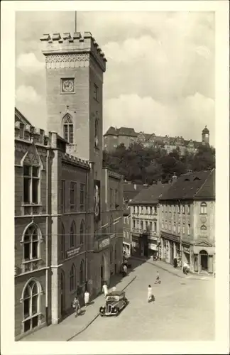 Ak Greiz im Vogtland, Rathaus, oberes Schloss