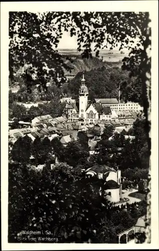 Ak Waldheim in Sachsen, Blick vom Wachberg auf den Ort, Kirche