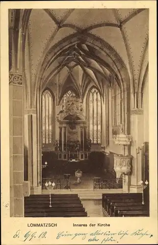 Ak Lommatzsch in Sachsen, Inneres der Kirche
