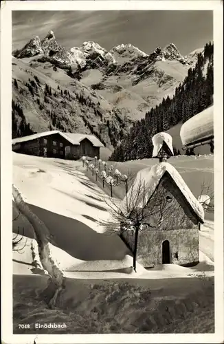 Ak Einödsbach Oberstdorf im Oberallgäu Schwaben, Teilansicht, Winter