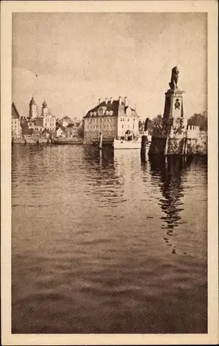 Ak Lindau am Bodensee Schwaben, Teilansicht, Hafen