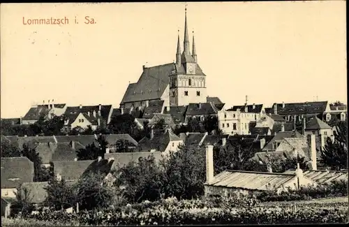 Ak Lommatzsch in Sachsen, Teilansicht