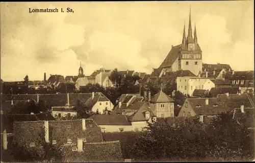 Ak Lommatzsch in Sachsen, Teilansicht