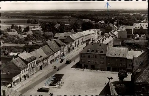 Ak Calau in Brandenburg, Blick auf den Marktplatz aus der Vogelschau