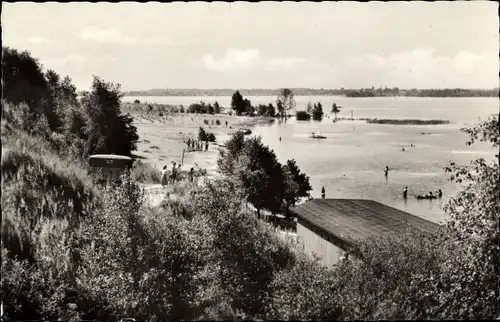 Ak Lohsa in der Oberlausitz, Knappensee, Badestrand und Bootsausleihstation Knappenrode