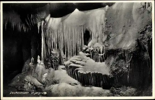 Ak Grüne Iserlohn im Märkischen Kreis, Dechenhöhle, Orgelgrotte